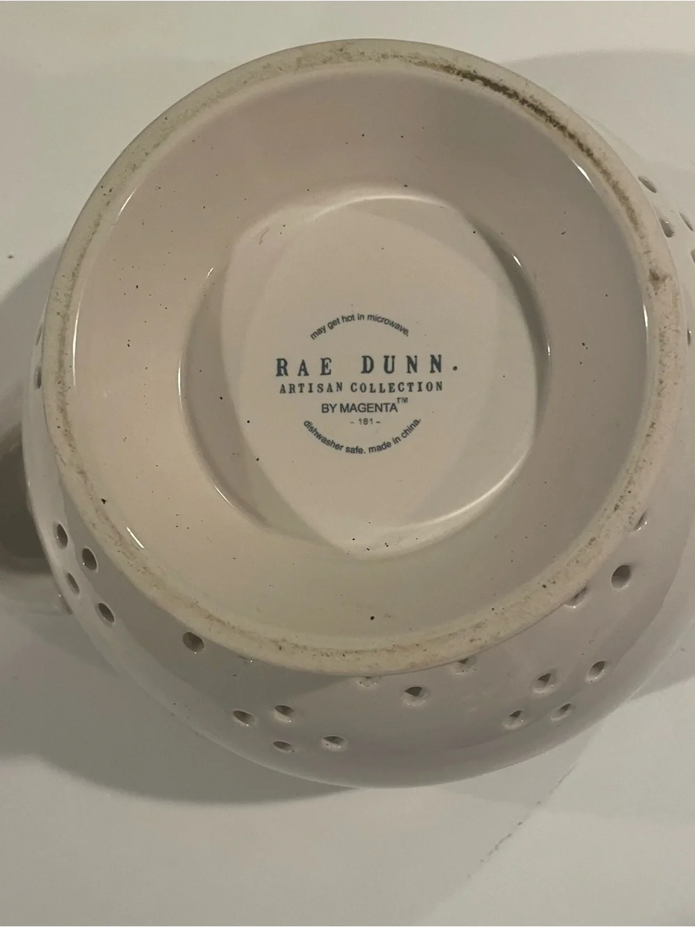 Rae Dunn FRESH Colander Kitchen Strainer Farmhouse Ceramic Full Size